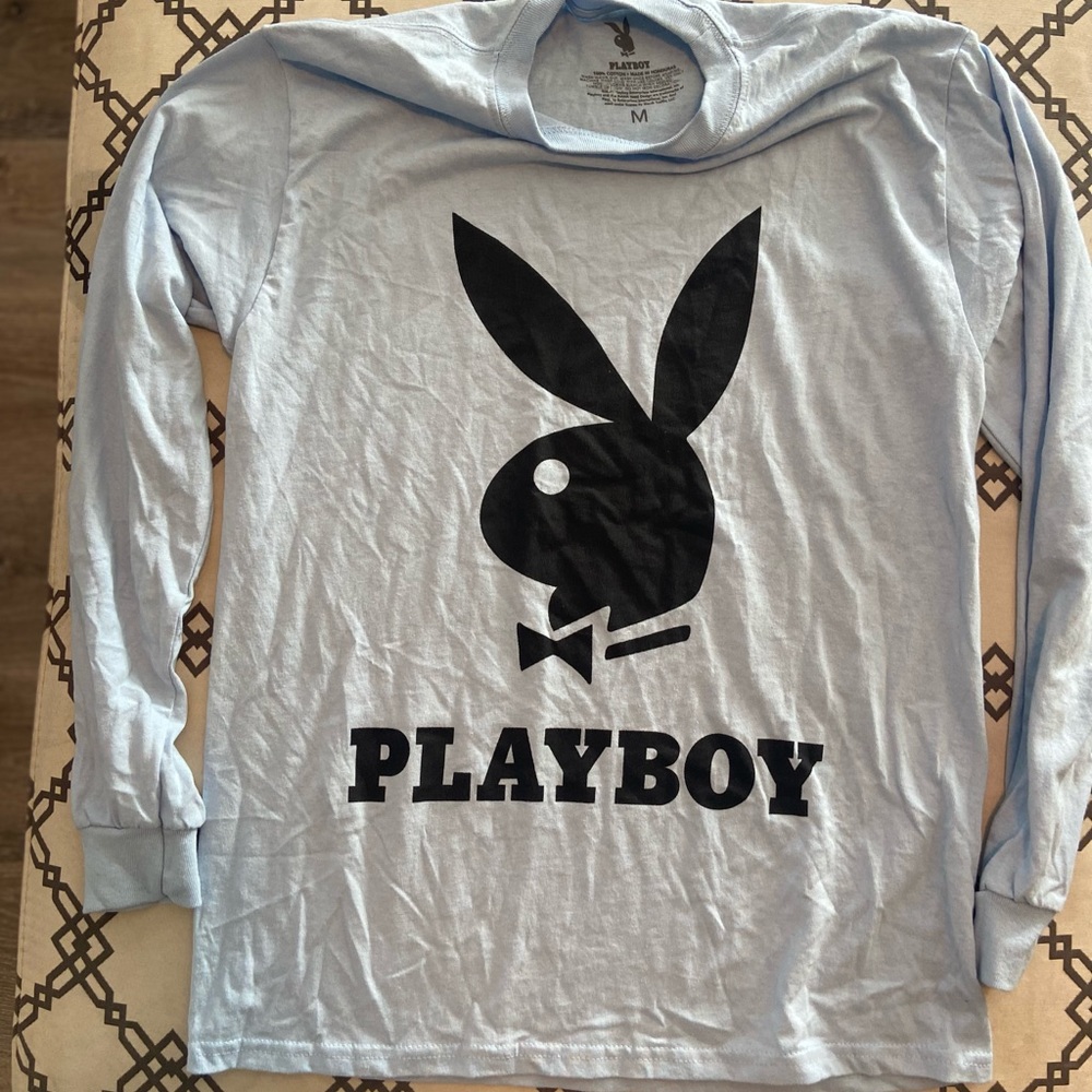 Playboy Light Blue Long Sleeve Shirt Medium